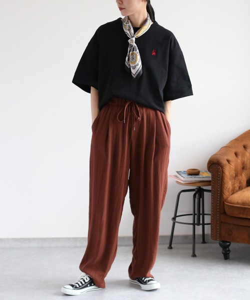 cepo（セポ）の「ワンポイントクマ刺繍ドロップ半袖Tee（Tシャツ/カットソー・レディース・ブラック/ブラウン/ベージュ/オフホワイト・M）」の21枚目の写真