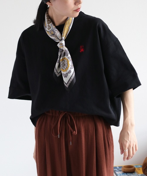 cepo（セポ）の「ワンポイントクマ刺繍ドロップ半袖Tee（Tシャツ/カットソー・レディース・ブラック/ブラウン/ベージュ/オフホワイト・M）」の22枚目の写真