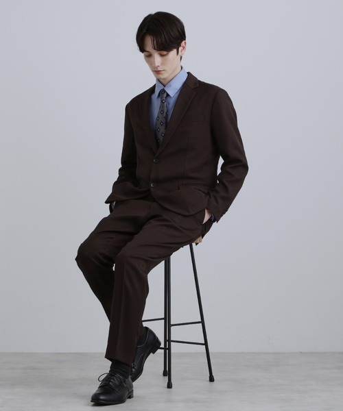 tk.TAKEO KIKUCHI（ティーケータケオキクチ）の「【洗える】ピンヘッドストレッチセットアップ（セットアップ・メンズ・ダークブラウン/ブラック/ネイビー・03/02/01/04）」の6枚目の写真
