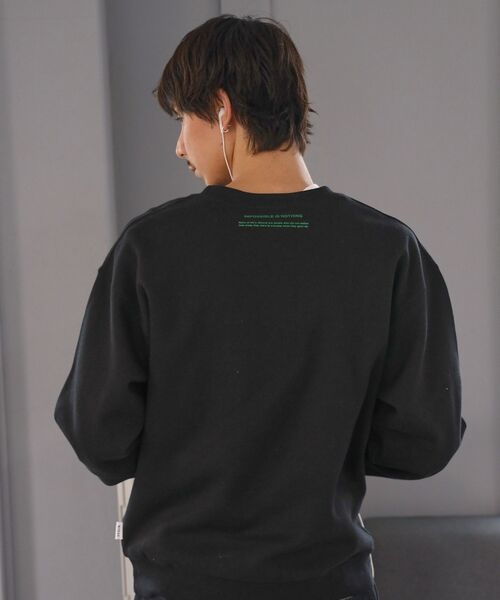 FFEIN（フェイン）の「【FFEIN（フェイン）】ヘビーウエイト線画アートスウェット / 裏起毛 スウェット アート クルーネック プリント（スウェット・メンズ・ネイビー/ブラック/ブラウン/アッシュグレー・SMALL/MEDIUM/LARGE）」の10枚目の写真