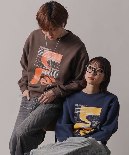 FFEIN（フェイン）の「【FFEIN（フェイン）】ヘビーウエイト線画アートスウェット / 裏起毛 スウェット アート クルーネック プリント（スウェット・メンズ・ネイビー/ブラック/ブラウン/アッシュグレー・SMALL/MEDIUM/LARGE）」の16枚目の写真