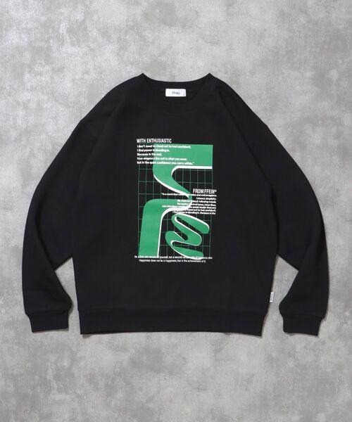 FFEIN（フェイン）の「【FFEIN（フェイン）】ヘビーウエイト線画アートスウェット / 裏起毛 スウェット アート クルーネック プリント（スウェット・メンズ・ネイビー/ブラック/ブラウン/アッシュグレー・SMALL/MEDIUM/LARGE）」の19枚目の写真