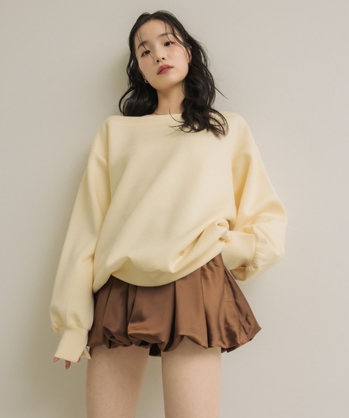 他にない光沢感がポイント◎】サテンバルーンミニスカート（スカート