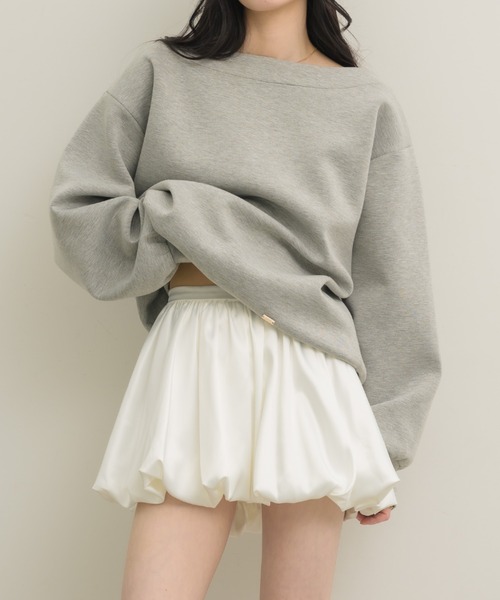 NEUNA(ヌナ)の「【他にない光沢感がポイント◎】サテンバルーンミニスカート(スカート・レディース・ブラック/オフホワイト/ブラウン・MEDIUM/LARGE/X-LARGE/SMALL)」の17枚目の写真