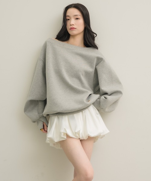 NEUNA(ヌナ)の「【他にない光沢感がポイント◎】サテンバルーンミニスカート(スカート・レディース・ブラック/オフホワイト/ブラウン・MEDIUM/LARGE/X-LARGE/SMALL)」の19枚目の写真
