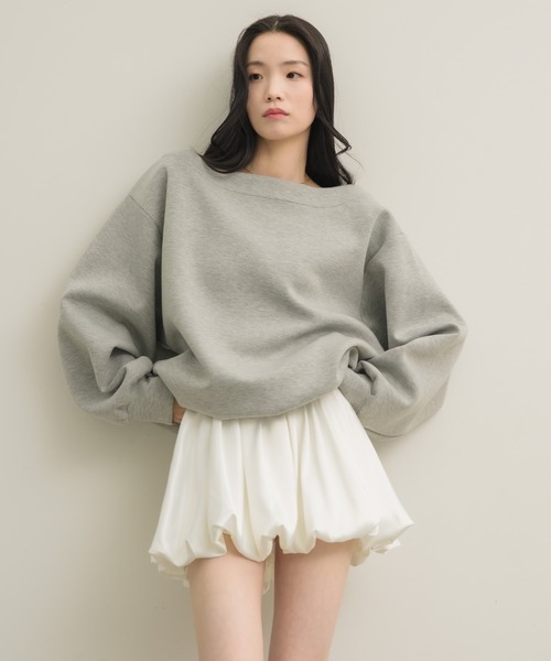 NEUNA(ヌナ)の「【他にない光沢感がポイント◎】サテンバルーンミニスカート(スカート・レディース・ブラック/オフホワイト/ブラウン・MEDIUM/LARGE/X-LARGE/SMALL)」の21枚目の写真