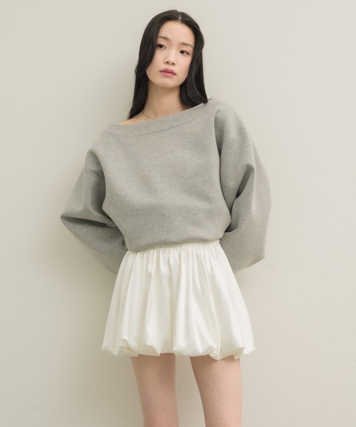 NEUNA(ヌナ)の「【他にない光沢感がポイント◎】サテンバルーンミニスカート(スカート・レディース・ブラック/オフホワイト/ブラウン・MEDIUM/LARGE/X-LARGE/SMALL)」の22枚目の写真