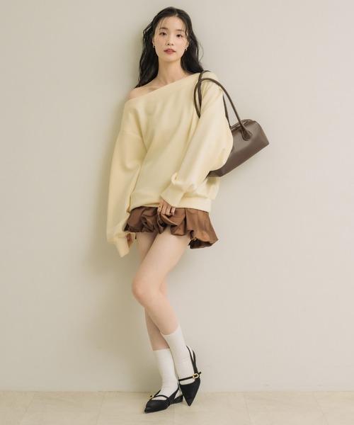 ♡THE TOE♡サテンフリルバルーンミニスカート サテンバルーンミニスカート（スカート）｜NEUNA（ヌナ）の