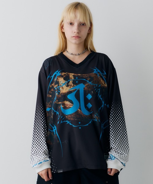 AIVER（アイバー）の「AIVER　レックスジャージプルオーバー（Tシャツ/カットソー・メンズ・ナチュラル/ブラック・SMALL/MEDIUM/LARGE）」の2枚目の写真