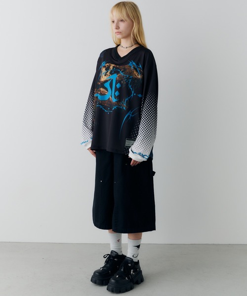 AIVER（アイバー）の「AIVER　レックスジャージプルオーバー（Tシャツ/カットソー・メンズ・ナチュラル/ブラック・SMALL/MEDIUM/LARGE）」の6枚目の写真