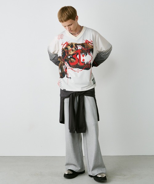 AIVER（アイバー）の「AIVER　レックスジャージプルオーバー（Tシャツ/カットソー・メンズ・ナチュラル/ブラック・SMALL/MEDIUM/LARGE）」の12枚目の写真