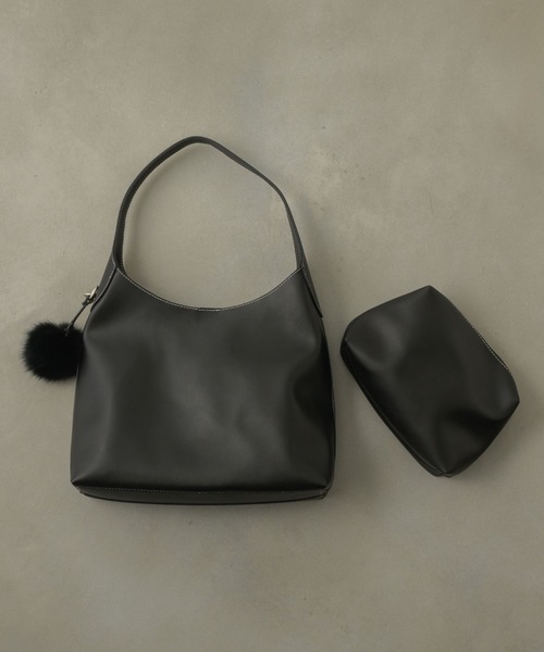 NEUNA（ヌナ）の「ステッチエコレザーバック（ショルダーバッグ・レディース・ブラック/ブラウン・FREE）」の21枚目の写真