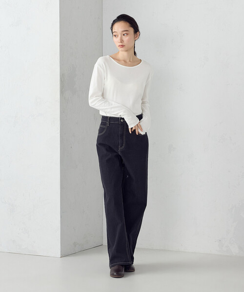 COMME CA ISM(コムサイズム)の「吸湿発熱 クルーネックTシャツ(Tシャツ/カットソー・レディース・ホワイト/グレー/ブラック/ネイビー・MEDIUM/LARGE)」の11枚目の写真