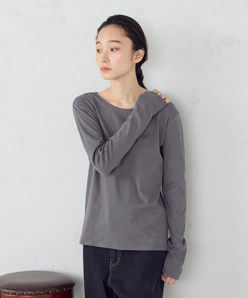 COMME CA ISM(コムサイズム)の「吸湿発熱 クルーネックTシャツ(Tシャツ/カットソー・レディース・ホワイト/グレー/ブラック/ネイビー・MEDIUM/LARGE)」の20枚目の写真