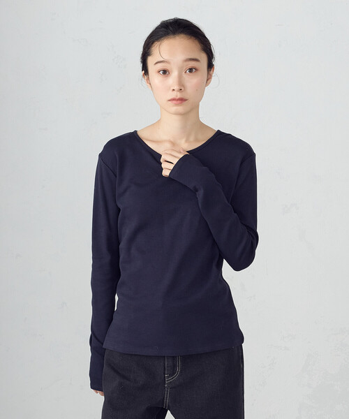 COMME CA ISM(コムサイズム)の「吸湿発熱 クルーネックTシャツ(Tシャツ/カットソー・レディース・ホワイト/グレー/ブラック/ネイビー・MEDIUM/LARGE)」の18枚目の写真