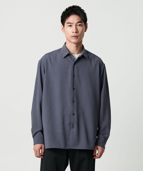 green label relaxing（グリーンレーベルリラクシング）の「ワッシャーポプリン ボックス シャツ（シャツ/ブラウス・メンズ・グレー系/ダークブラウン/ロイヤルブルー・L/S/M/XL）」の3枚目の写真