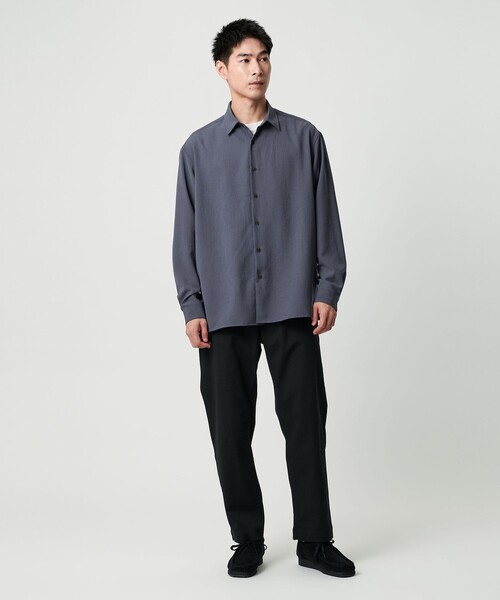 green label relaxing（グリーンレーベルリラクシング）の「ワッシャーポプリン ボックス シャツ（シャツ/ブラウス・メンズ・グレー系/ダークブラウン/ロイヤルブルー・L/S/M/XL）」の13枚目の写真