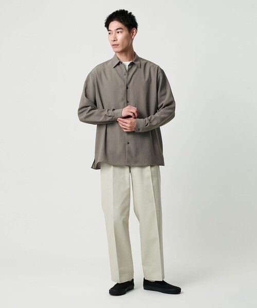 green label relaxing（グリーンレーベルリラクシング）の「ワッシャーポプリン ボックス シャツ（シャツ/ブラウス・メンズ・グレー系/ダークブラウン/ロイヤルブルー・L/S/M/XL）」の15枚目の写真