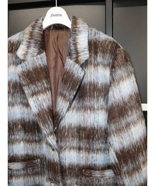 jouetie(ジュエティ)の「ウールライクジャケットチェックコート(テーラードジャケット・レディース・ブルー/ピンク/ブラウン・MEDIUM)」の22枚目の写真