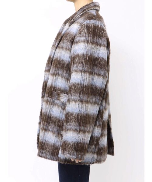 ウールライクジャケットチェックコート（テーラードジャケット