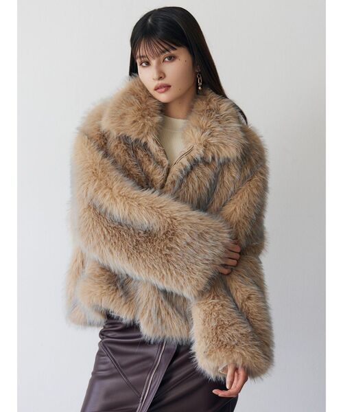 MURUA フェイクファーブルゾン グレー　ファーコート フェイクファーブルゾン[品番：MKSW0061590]｜MURUA（ムルーア