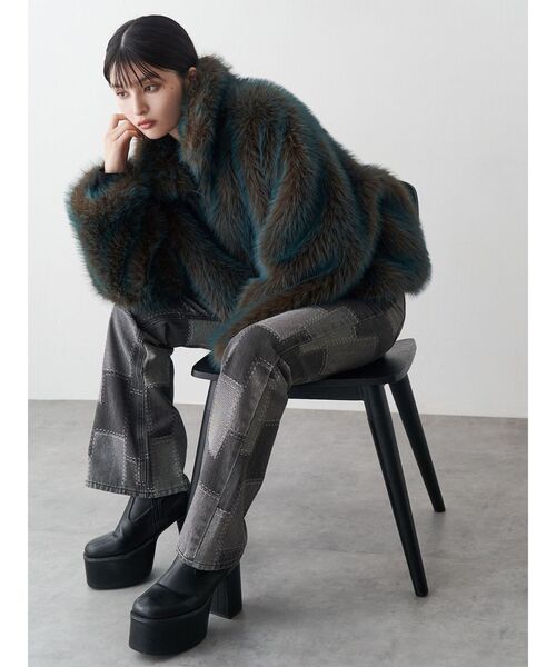 MIXフェイクファーブルゾン（ブルゾン）｜MURUA（ムルーア）の