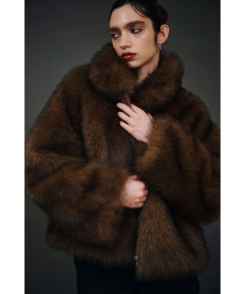 MURUA（ムルーア）の「MIXフェイクファーブルゾン（ブルゾン・レディース・ベージュ/ブラウン/グレー/ブルー・FREE）」の12枚目の写真