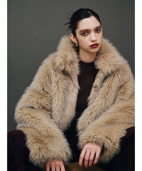 MIXフェイクファーブルゾン セール】MIXフェイクファーブルゾン（ブルゾン）｜MURUA（ムルーア）の