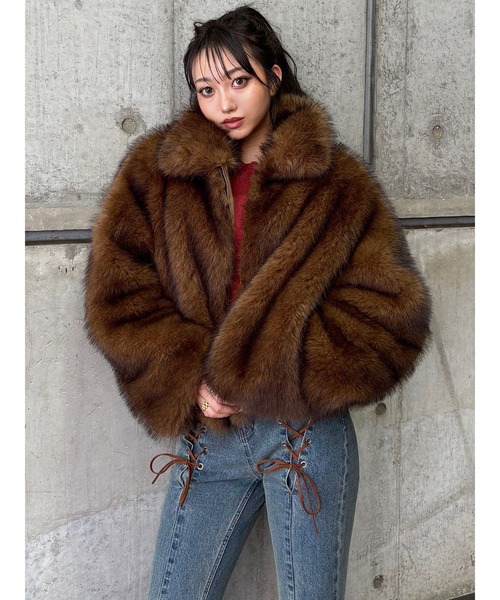 新品未使用タグ付き MURUA ファーブルゾン MURUA ブルゾン アウター MIXフェイクファーブルゾン レディース