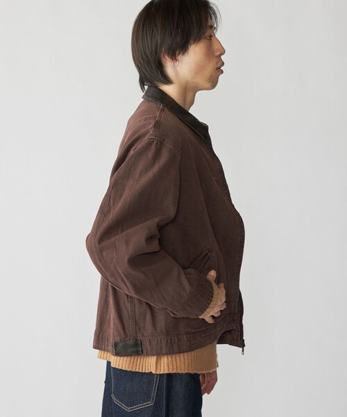 City Ambient Products（シティアンビエントプロダクツ）の「City Ambient Products:〈洗濯機可能〉ウォッシュ ダック ジップ ワーク ジャケット（ブルゾン・メンズ・ネイビー/ブラウン/ブラック・SMALL/LARGE/MEDIUM）」の4枚目の写真