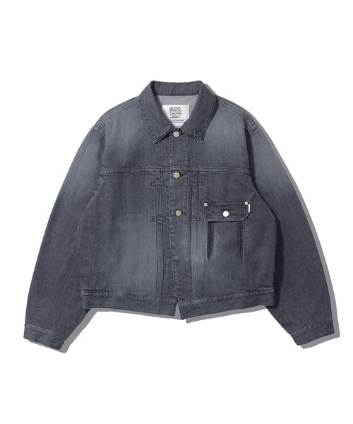 elephant TRIBAL fabrics（エレファントトライバルファブリックス）の「elephant TRIBAL fabrics ON THE WAY DENIM JKT（デニムジャケット・メンズ・ブラック/ベージュ・SMALL/MEDIUM）」の2枚目の写真