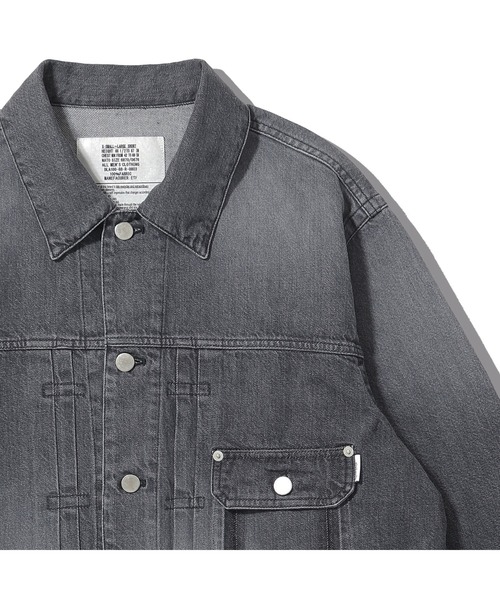 elephant TRIBAL fabrics（エレファントトライバルファブリックス）の「elephant TRIBAL fabrics ON THE WAY DENIM JKT（デニムジャケット・メンズ・ブラック/ベージュ・SMALL/MEDIUM）」の5枚目の写真