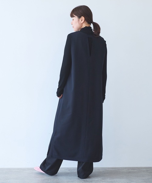 yuni(ユニ )の「レーヨンウール slit neck jumper スカート(ジャンパースカート・レディース・ネイビー/カーキ・FREE)」の13枚目の写真