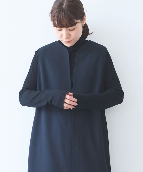 yuni(ユニ )の「レーヨンウール slit neck jumper スカート(ジャンパースカート・レディース・ネイビー/カーキ・FREE)」の9枚目の写真