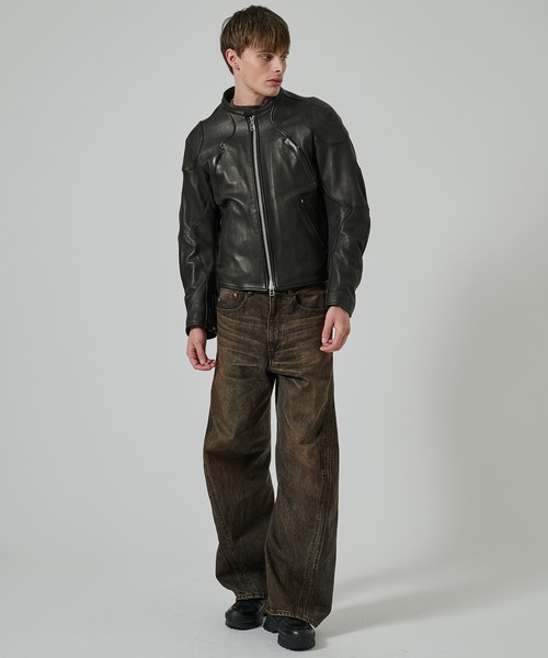 NVRFRGT】LEATHER MOTORCYCLE JACKET（ライダースジャケット