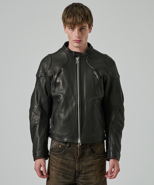 NVRFRGT】LEATHER MOTORCYCLE JACKET（ライダースジャケット