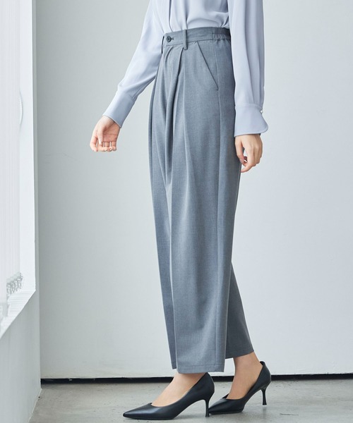 センタータックワイドスラックスパンツ