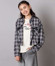 a.v.v（アーヴェヴェ）の「[130-160]クロップドチェックシャツ（シャツ/ブラウス・キッズ）」
