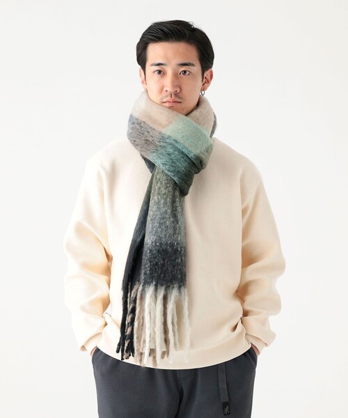 セール】シャギー チェック マフラー（ユニセックス）（マフラー）｜B