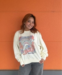 ROXY(���L�V�[)��SUNSET CHASER /���L�V�[�V���[�g��t�����g�O���t�B�b�N�v�����g�v���I�[�o�[�X�E�F�b�g�g���[�i�[(�X�E�F�b�g)