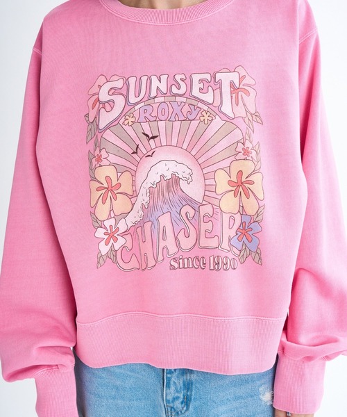 ROXY(ロキシー)の「SUNSET CHASER /ロキシーショート丈フロントグラフィックプリントプルオーバースウェットトレーナー(スウェット・レディース・ピンク/ホワイト/ブラック・LARGE/MEDIUM/SMALL)」の17枚目の写真