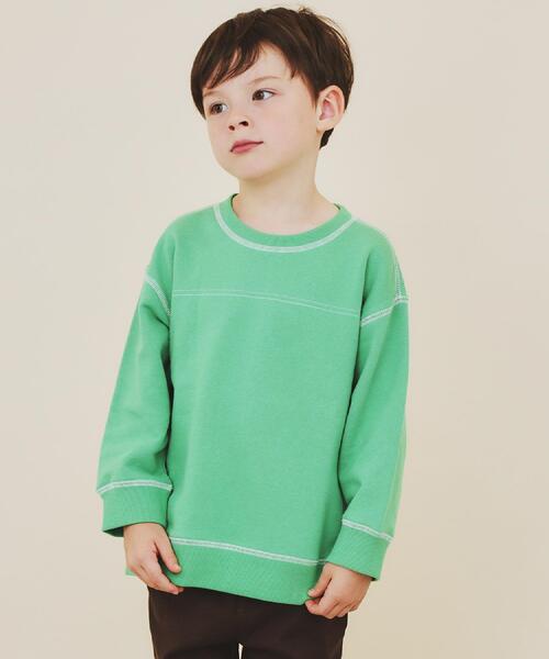 THE SHOP TK （ザ ショップ ティーケー ）の「【110-160】カラーロック裏毛プルオーバー（Tシャツ/カットソー・キッズ・グリーン/ブルー/アイボリー/ブラック・13/14/15 /16/11/12）」の3枚目の写真
