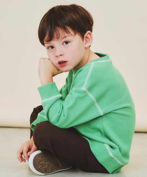 THE SHOP TK （ザ ショップ ティーケー ）の「【110-160】カラーロック裏毛プルオーバー（Tシャツ/カットソー・キッズ・グリーン/ブルー/アイボリー/ブラック・13/14/15 /16/11/12）」の5枚目の写真