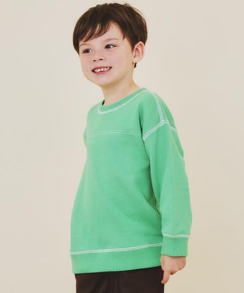 THE SHOP TK （ザ ショップ ティーケー ）の「【110-160】カラーロック裏毛プルオーバー（Tシャツ/カットソー・キッズ・グリーン/ブルー/アイボリー/ブラック・13/14/15 /16/11/12）」の6枚目の写真
