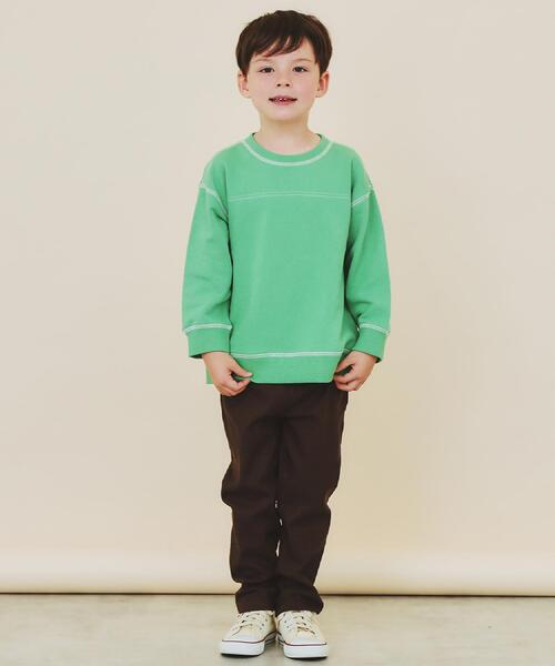 THE SHOP TK （ザ ショップ ティーケー ）の「【110-160】カラーロック裏毛プルオーバー（Tシャツ/カットソー・キッズ・グリーン/ブルー/アイボリー/ブラック・13/14/15 /16/11/12）」の8枚目の写真