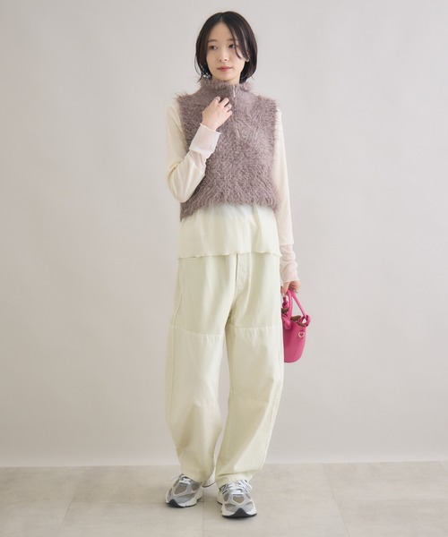 Paradise Picnic（パラダイスピクニック）の「スタンド衿ニットベスト（ベスト・レディース・チャコールグレー/モカ/ピンク・FREE）」の5枚目の写真