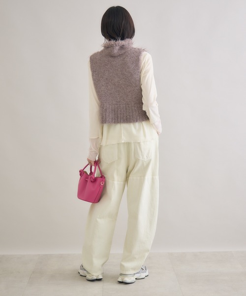 Paradise Picnic（パラダイスピクニック）の「スタンド衿ニットベスト（ベスト・レディース・チャコールグレー/モカ/ピンク・FREE）」の8枚目の写真