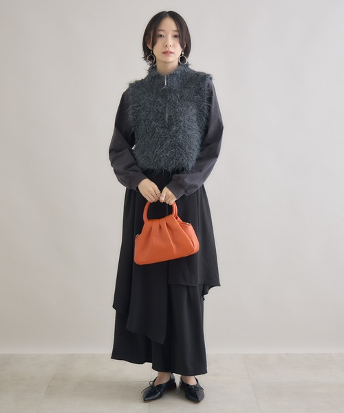 Paradise Picnic（パラダイスピクニック）の「スタンド衿ニットベスト（ベスト・レディース・チャコールグレー/モカ/ピンク・FREE）」の14枚目の写真