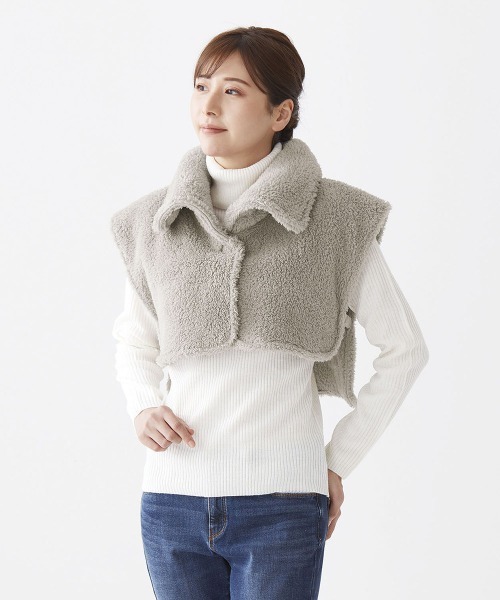 BACKYARD FAMILY（バックヤードファミリー）の「耳まであったか首元ベスト（その他ルームウェア・レディース・グレイッシュベージュ・FREE）」の7枚目の写真