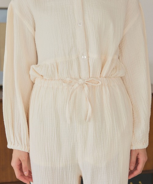 cross marche(クロスマルシェ)の「【LAFUKU/ラフク】ゆったり柔らかダブルガーゼパジャマ綿100%《上下セット》(ルームウェア/パジャマ・レディース・アイボリー/ベージュ/チャコール・LL/L/M)」の6枚目の写真